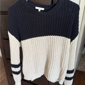 Z Supply Two-Tone Knit Sweater in Black and Cream